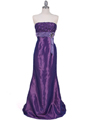 Purple Strapless Taffeta Evening Gown