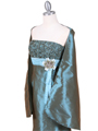 Turquoise Strapless Taffeta Evening Gown