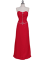 Strapless Hot Pink Chiffon Evening Dress