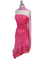 027 Hot Pink Strapless Glitter Party Dress - Hot Pink, Alt View Thumbnail