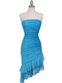 Turquoise Strapless Glitter Party Dress