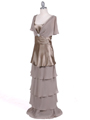 Taupe Tier Evening Dress