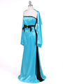 Black Turquoise Strapless Evening Gown