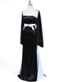 Black White Strapless Evening Gown