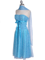 Turquoise Printed Tea Length Dress