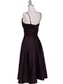 085 Purple Charmeuse Tea Length Dress - Purple, Back View Thumbnail