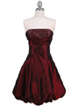 Burgundy Beaded Bubble Dress