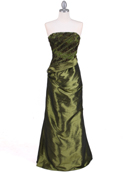 Olive Taffeta Evening Gown