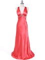 1042 Magenta Charmeuse Evening Dress - Magenta, Front View Thumbnail