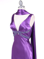 1050 Purple Draped Back Evening Gown - Purple, Alt View Thumbnail