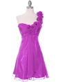 10630 Purple Chiffon Cocktail Dress - Purple, Front View Thumbnail