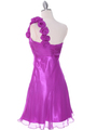 10630 Purple Chiffon Cocktail Dress - Purple, Back View Thumbnail