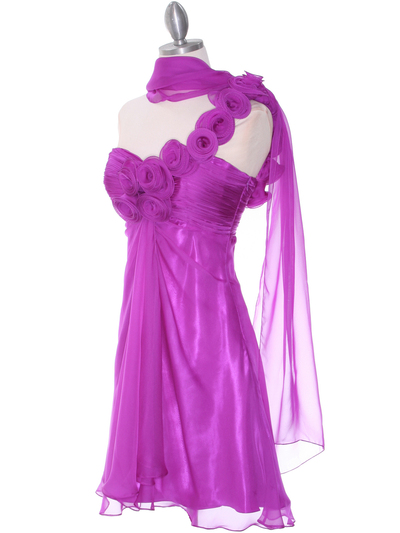 10630 Purple Chiffon Cocktail Dress - Purple, Alt View Medium