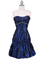 1076 Royal Blue Beaded Bubble Dress - Royal Blue, Front View Thumbnail