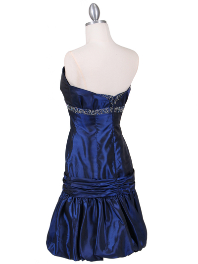 1076 Royal Blue Beaded Bubble Dress - Royal Blue, Back View Medium