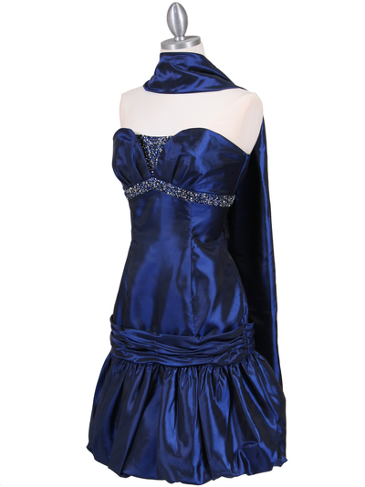 1076 Royal Blue Beaded Bubble Dress - Royal Blue, Alt View Medium