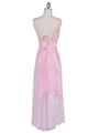 1080 Pink 3/4 Length Floral Laced Dress - Pink, Back View Thumbnail