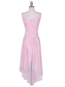Pink 3/4 Length Floral Laced Dress