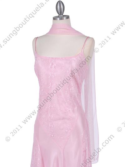 1080 Pink 3/4 Length Floral Laced Dress - Pink, Alt View Medium