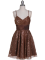 Brown Sequin Cocktail Dress