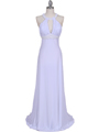 1104 White Embellished Jersey Gown - White, Front View Thumbnail