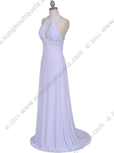 1104 White Embellished Jersey Gown - White, Alt View Medium
