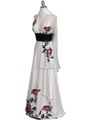 1107 Ivory Printed Evening Dress - Ivory, Alt View Thumbnail