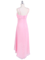 1111 Pink Evening Dress with Rhine Stone Pin - Pink, Back View Thumbnail