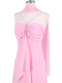 1111 Pink Evening Dress with Rhine Stone Pin - Pink, Alt View Thumbnail