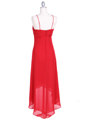 1111 Red Evening Dress with Rhine Stone Pin - Red, Back View Thumbnail