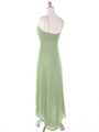1111 Sage Evening Dress with Rhinestone Pin - Sage, Back View Thumbnail