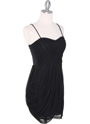 1113 Asymmetrical Mini Cocktail Dress - Black, Alt View Thumbnail