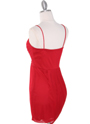 1113 Asymmetrical Mini Cocktail Dress - Red, Back View Thumbnail