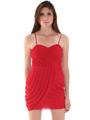 1113 Asymmetrical Mini Cocktail Dress - Red, Alt View Thumbnail