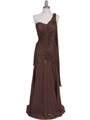 1170 Light Coffee One Shoulder Evening Dress - Light Coffee, Front View Thumbnail