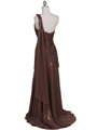 1170 Light Coffee One Shoulder Evening Dress - Light Coffee, Back View Thumbnail