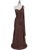 Light Coffee One Shoulder Evening Dress