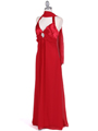 1186 Red Chiffon Evening Dress - Red, Alt View Thumbnail
