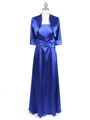 Royal Blue Charmeuse Evening Dress with Bolero Jacket