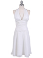 1200 Ivory Chiffon Halter Cocktail Dress - Ivory, Front View Thumbnail