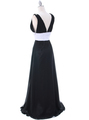 1210 Black White Evening Dress - Black, Back View Thumbnail