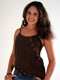 12315 Flower Beaded Camisole, Brown