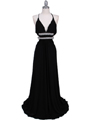 1249 Black Evening Gown - Black, Front View Thumbnail