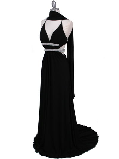 1249 Black Evening Gown - Black, Alt View Medium