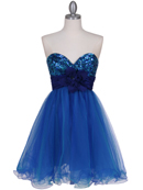 125 Blue Sequin Top Cocktail Dress, Blue