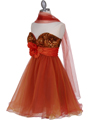 Orange Sequin Top Cocktail Dress