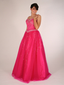 Fuschia Beaded Emboridery Gown