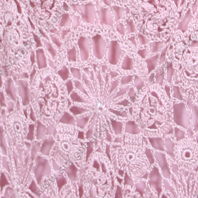 12959 Pink Flower Crochet Dress - Pink, Alt View Medium