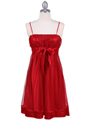 1302 Red Giltter Cocktail Dress - Red, Front View Thumbnail