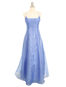 Indigo Organza Dress with Faux Mini Pearl